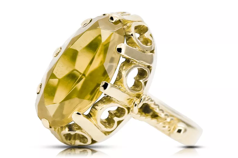 Vintage  Žltý peridot 14k žlté zlato vrc134y